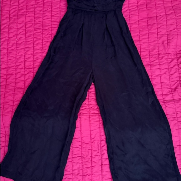 MADEWELL Jumpsuit 2 Ruched Crop Straight Wide Leg NWOT Black - Picture 4 of 5